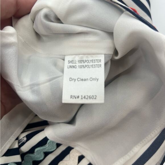 Sail to Sable Navy & White Stripe Cowl Neck Top Tuckernuck Sz XL - Picture 8 of 8